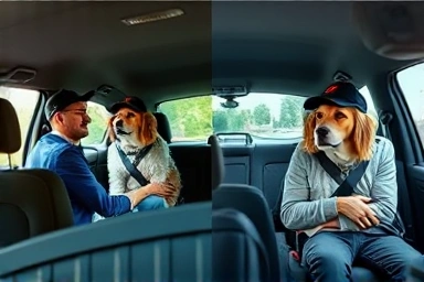 Safe vs. unsafe dog transportation for kindergarten