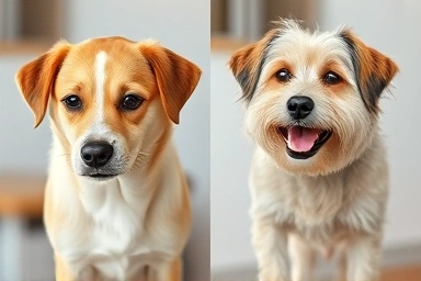 Dog skin health comparison: before and after
