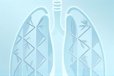 Symbolic representation of healthy dog respiratory system and care.