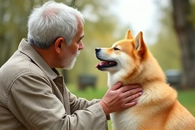 Jindo dog owner building trust through gentle training