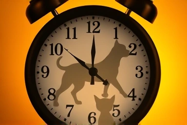 Symbolic representation of pet emergency and the critical time factor.