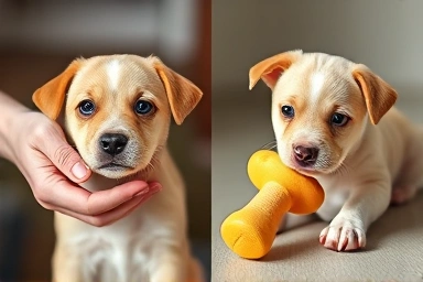 Puppy training: redirection and calm response