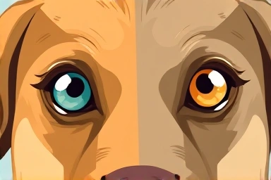 Clear dog eye vs. hazy eye, symbolizing vision loss