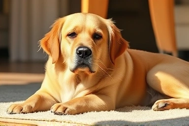 Senior dog enjoying a peaceful, healthy life.