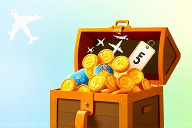 Treasure chest filled with travel discounts and savings.