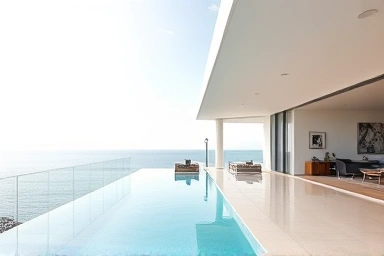 Modern pool villa with private infinity pool and sea view