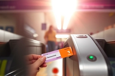 Barcelona metro turnstile with T-casual card