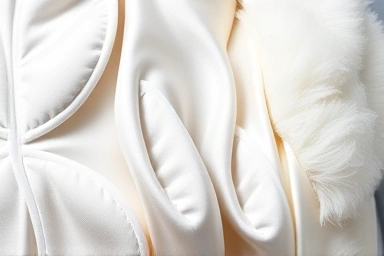 Luxurious sleep mask materials: modal, silk, down.
