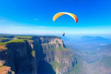 Danyang paragliding adventure with stunning landscape view.