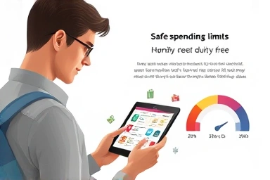 Traveler comparing duty-free prices on tablet, safe spending