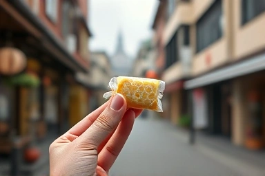 Delicious Japanese snacks included in Yufuin bus tour.