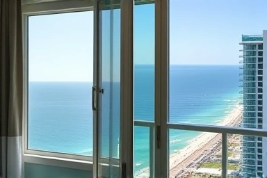 Deceptive vs. true ocean view in hotel rooms.