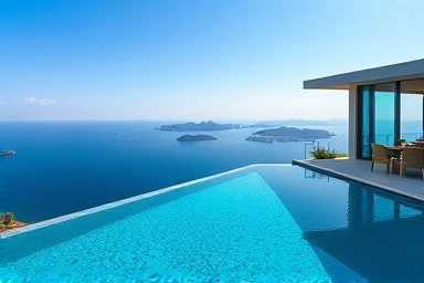 Luxurious Geoje ocean view pool villa with infinity pool