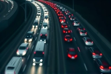 Highway traffic flow analysis with abstract data visualization