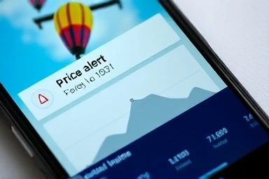 HotelCombaine app showing price alert feature for booking.