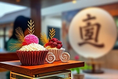 Unique Korean craft item, Hwangridan-gil shop window, traditional aesthetics.