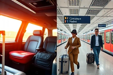 Limousine bus vs airport train travel comparison