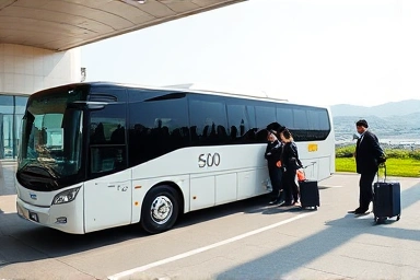Jeju Airport Bus 600 ready for departure