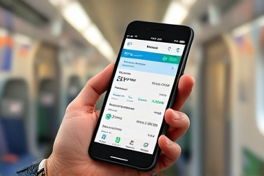 Smartphone mobile train ticket for Rome Leonardo Express.