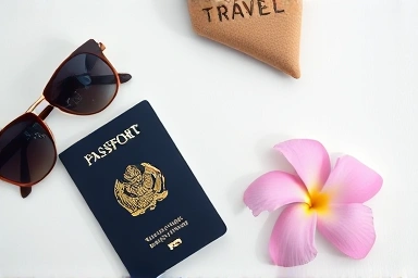 Maldives honeymoon travel essentials flat lay