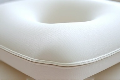 Ergonomic memory foam neck pillow details.