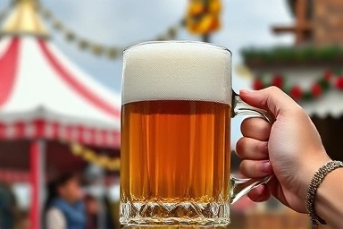 Iconic 1-liter beer stein at Oktoberfest