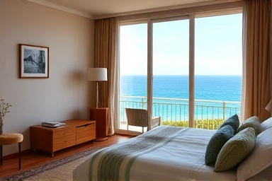 Cozy pension room with ocean view in Namhae