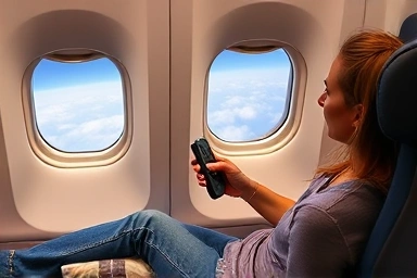 Nintendo Switch gaming on airplane