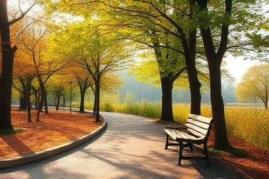 Peaceful Korean landscape for a relaxing senior trip.