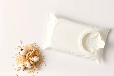 Eco-friendly wet wipe ingredients and packaging detail.