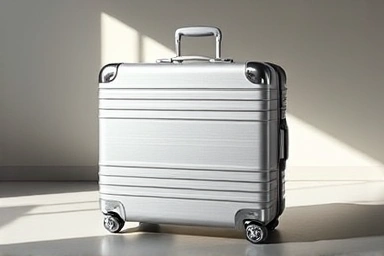 Luxurious Rimowa Classic Cabin suitcase, premium aluminum design