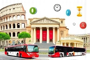 Roman attractions, time, and transport icons