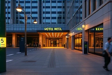 Well-lit street leading to secure hotel near Rome Termini station.