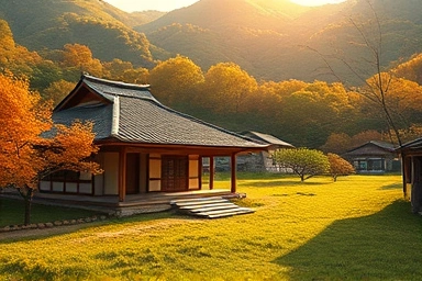 Cozy traditional Korean rural house in a beautiful valley.