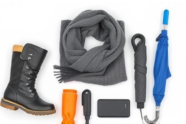 Essential winter travel gear for Sapporo laid out