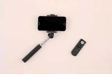 Smartphone selfie stick tripod with Bluetooth remote control