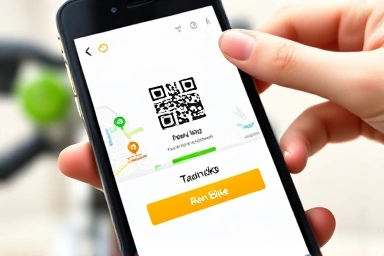 Smartphone app interface for renting Seoul's Ttareungi bikes.