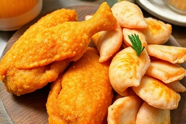Iconic Sokcho street foods: crispy dakgangjeong and savory ojingeo sundae.