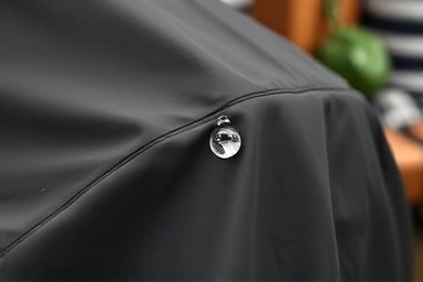Close-up of waterproof stretch carrier cover texture and water repellency.