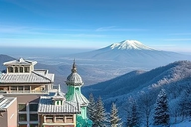 Magical Taebaeksan snow flower mountain with frost crystals