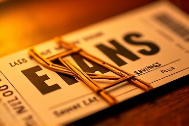 Train ticket with integrated train tracks symbolizing discounts