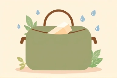 Eco-friendly solid shampoo in a travel bag