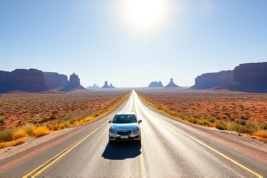 American West road trip with rental car