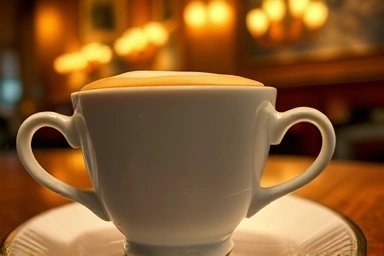 Viennese Melange coffee in an elegant cafe