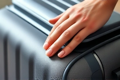Close-up of durable, lightweight suitcase material