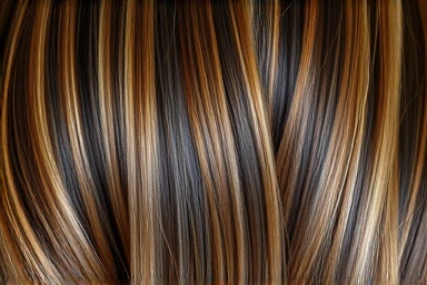 Glossy ash brown hair, healthy and vibrant.