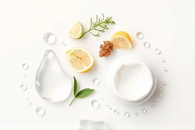 Pure ingredients, natural extracts, baby skincare, scientific precision, clean aesthetic
