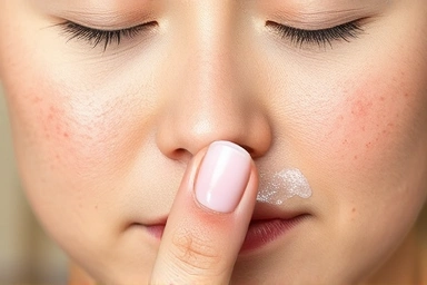 Close-up of skin textures and soothing sleeping pack application.