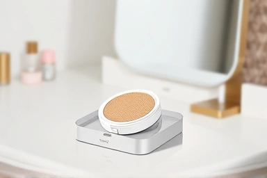 Sleek, slim new cushion foundation packaging and texture.