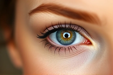 Flawless eye makeup with perfectly applied eyeshadow.
